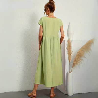 Isla - Robe Midi Décontractée en Coton