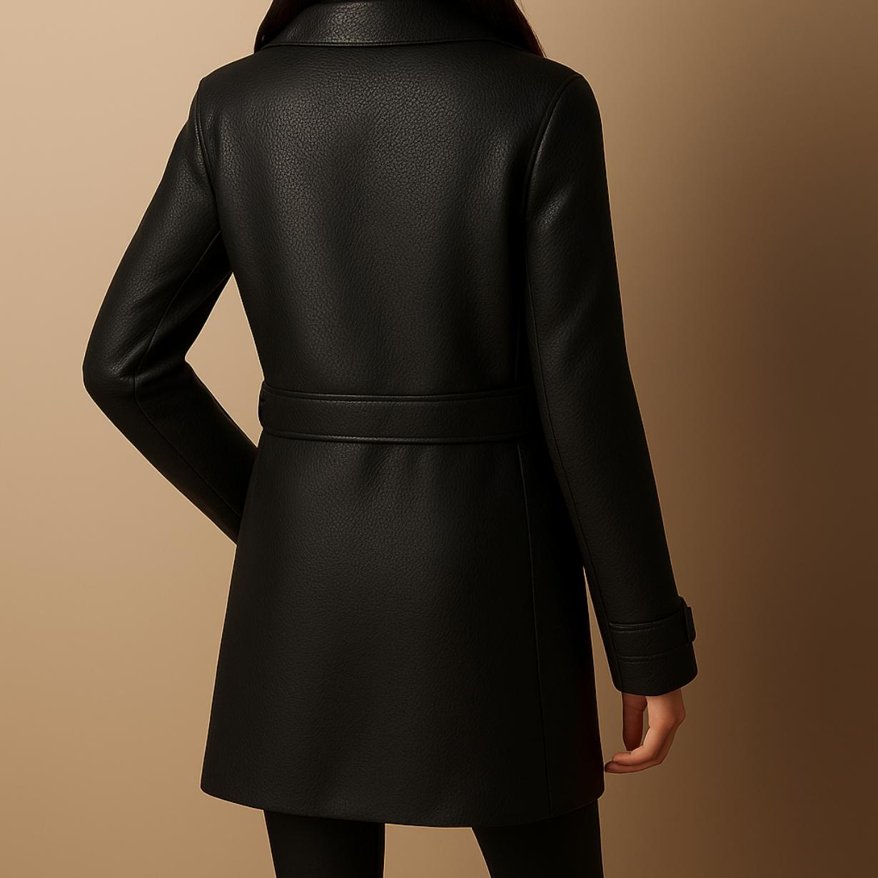 Maya - Manteau Cuir Élégant